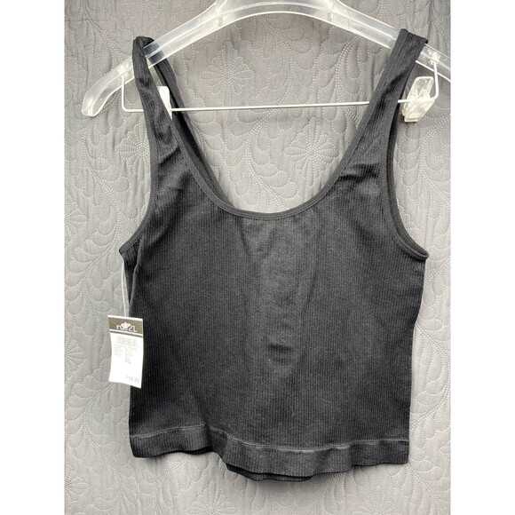 Rue 21 Ribbed Crop Tank Tee Cute Whimsy Y2K Goth Chic Summer School SZ XL:NWT - Picture 2 of 4